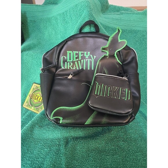 Defy Gravity Wicked The Movie 2024, Faux Leather  Mini Backpack NWT Elphaba - Picture 1 of 9